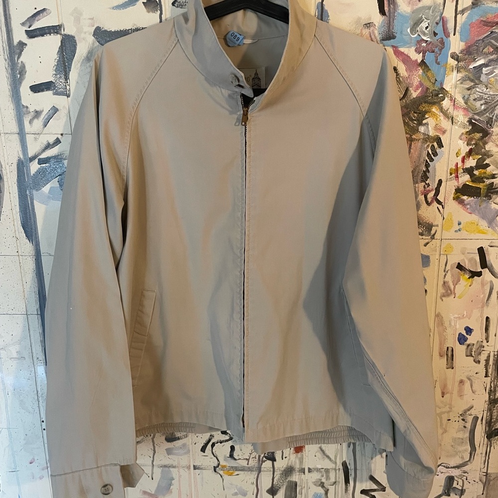 London Fog Tan Utility Jacket Lightweight Zip-Up